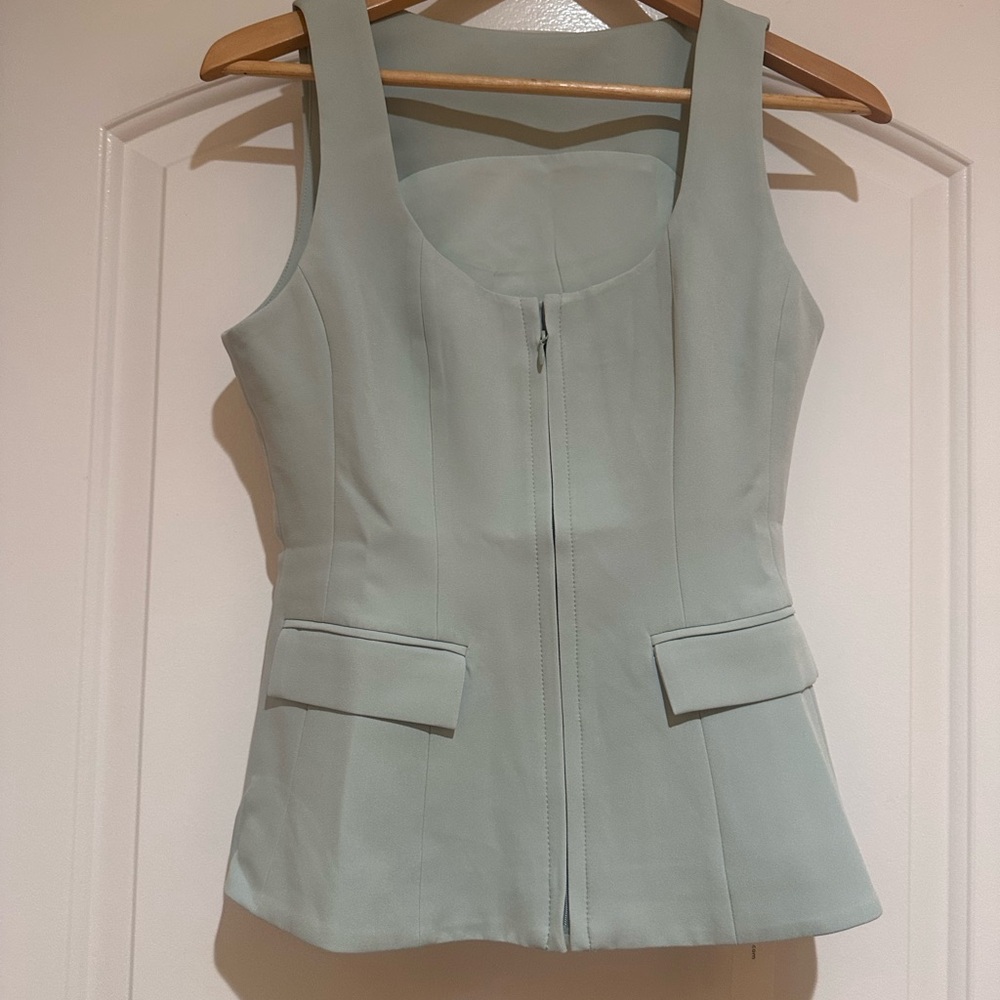 Sleek Light Blue Sleeveless Top